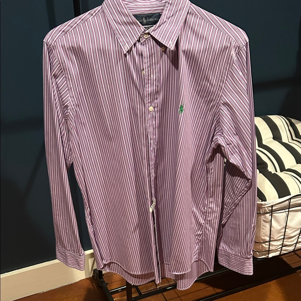Ralph Lauren men’s purple and green Striped Shirt